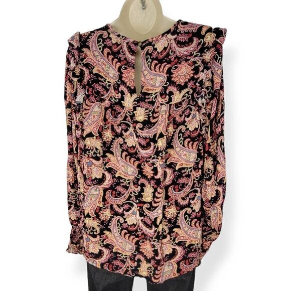 Knox Rose Long sleeve Smocked Blouse Large - Picture 2 of 5